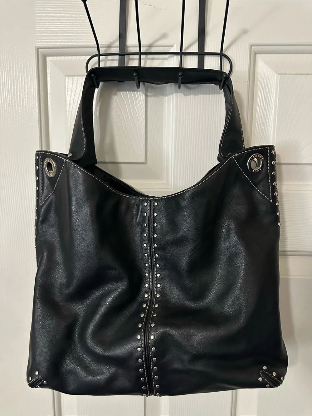 Micheal Michael Kors Black Uptown Astor shoulder bag studded leather bag